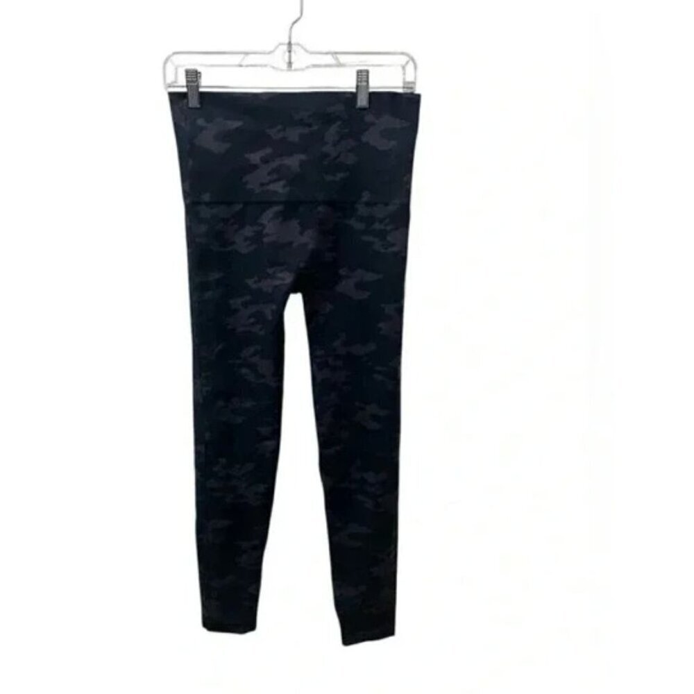 Spanx XL High-Waisted Black/Blue Camo Leggings For Women Nylon/Elastane Blend Sl